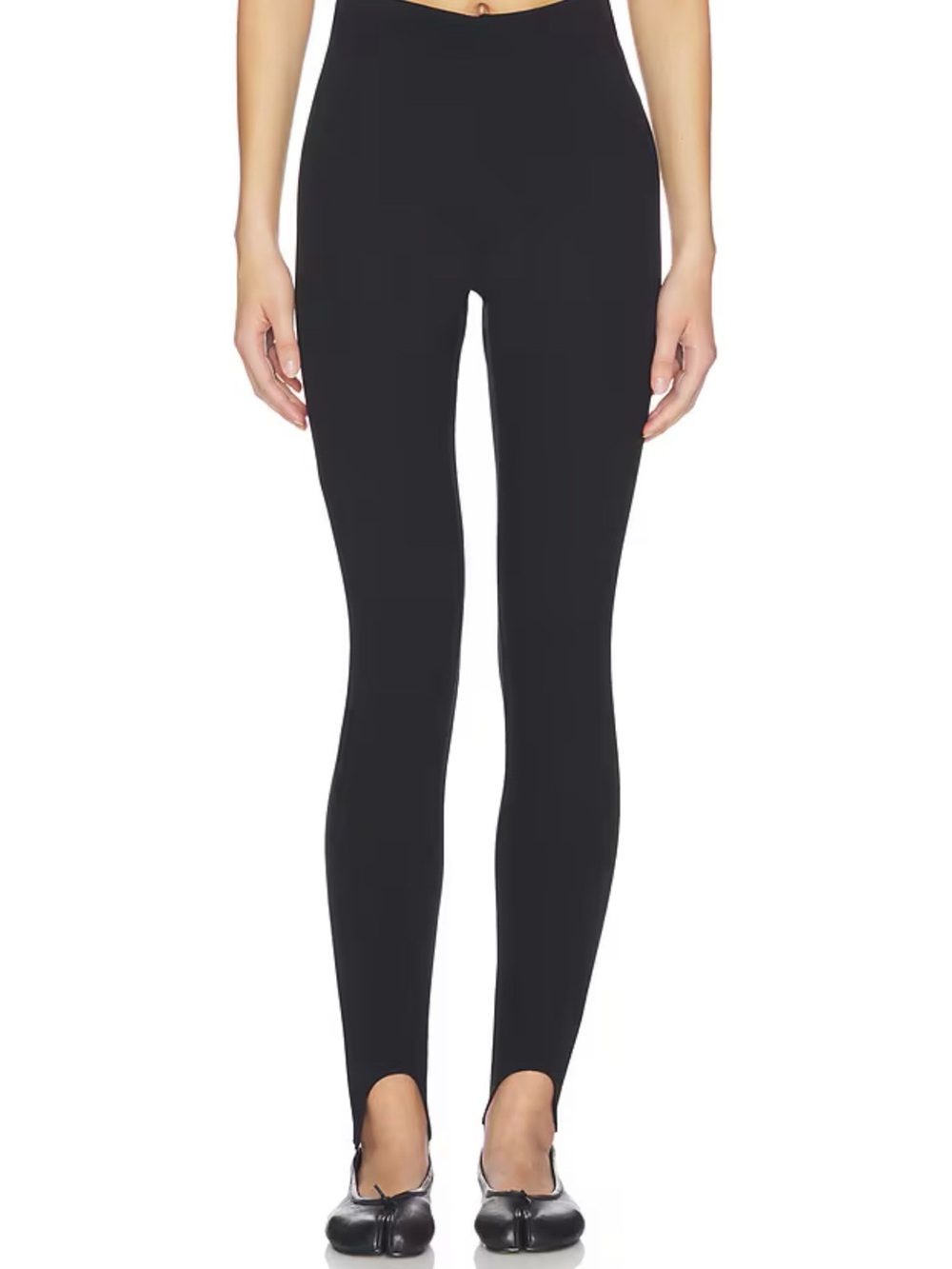 SKIMS Essential High Waist Stirrup Legging in Obsidian Black Size XS